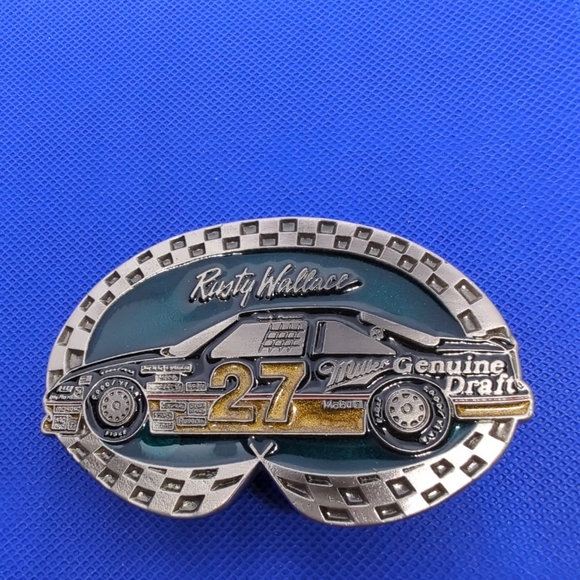 Rusty Wallace No. 27 Miller Genuine Draft Beer Belt Buckle Racing NASCAR - Picture 4 of 8